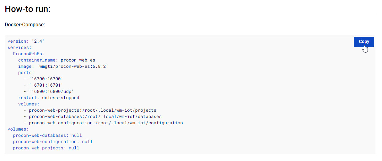 Copy docker compose text