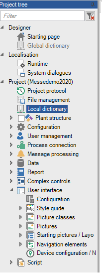 Project tree