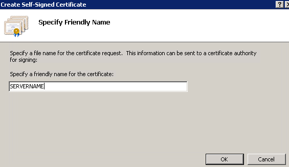Create certificate